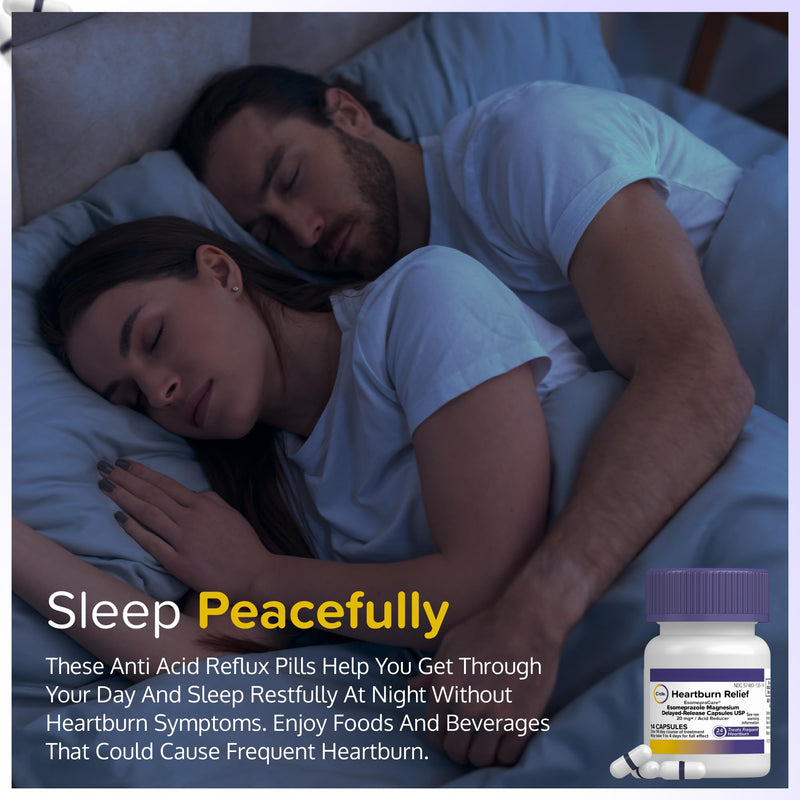 Esomeprazole Magnesium 20mg Capsules - Heartburn Medicine - 24 Hour Acid Reducer - Delayed Release Mini Capsules - Acid Reflux Medicine and Digestive Support - Six 14 Ct Bottles 84 Count
