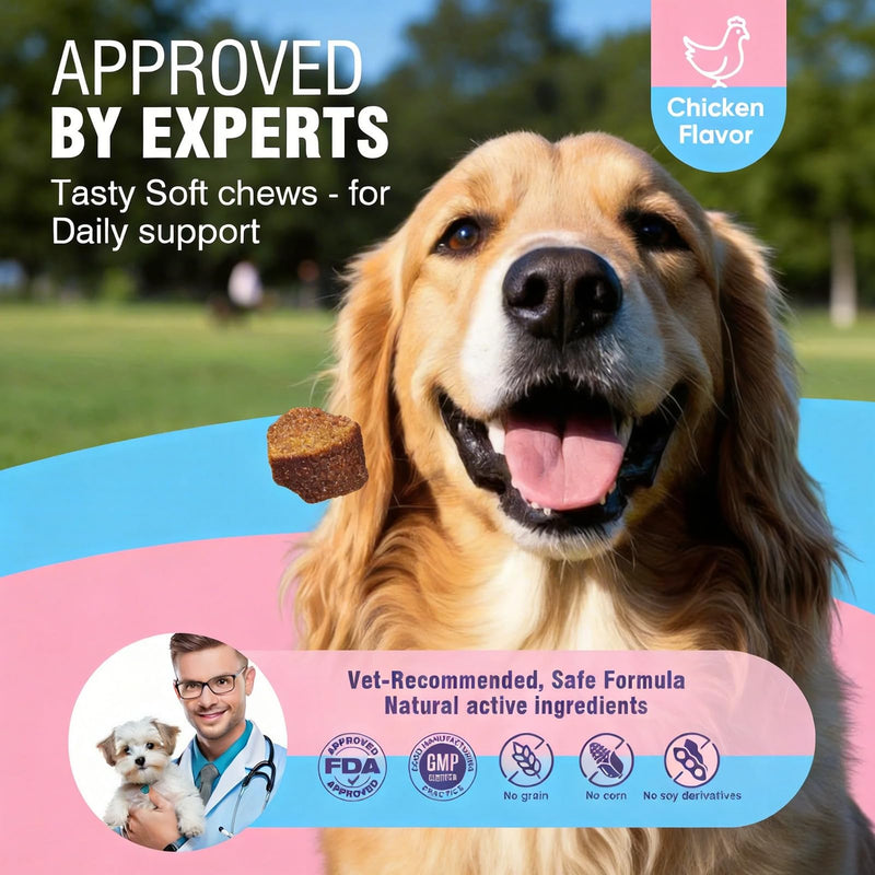 Dog Allergy & Skin Support Chews – Helps Maintain Healthy Skin and Coat, 200 PCS