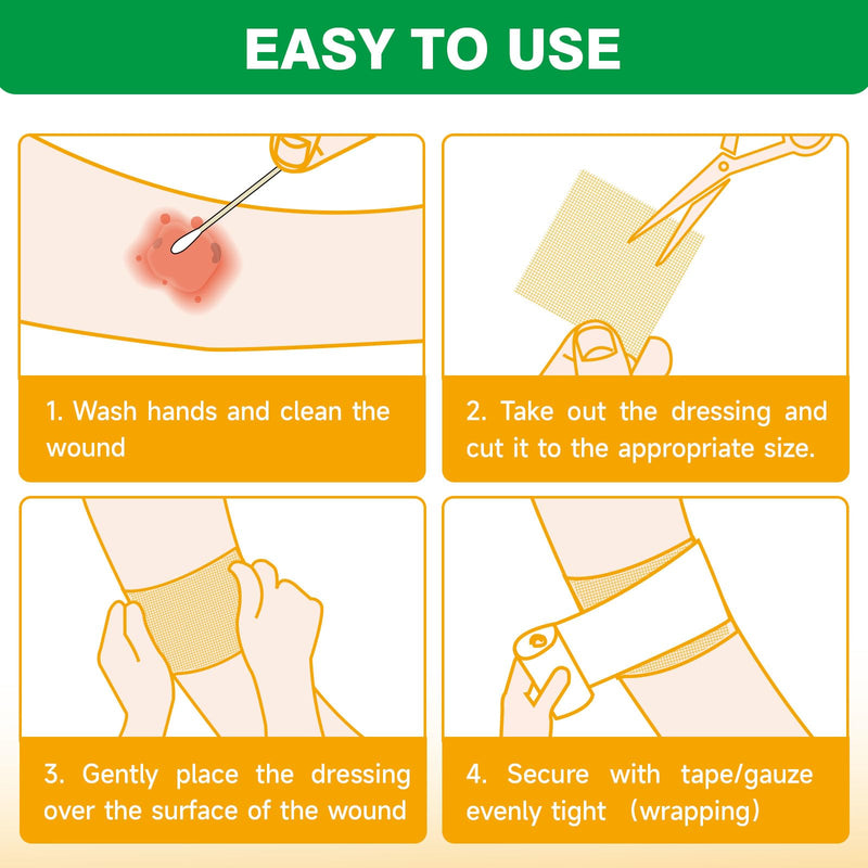 Manuka Honey Gauze Dressing, 4×4 Inches, 12 Individual Pack, Non Stick Gauze Pads, Manuka Honey Wound Care for Wound Healing from Burns, Abrasions, Cuts and Scald, FSA or HSA 4×4 Inch