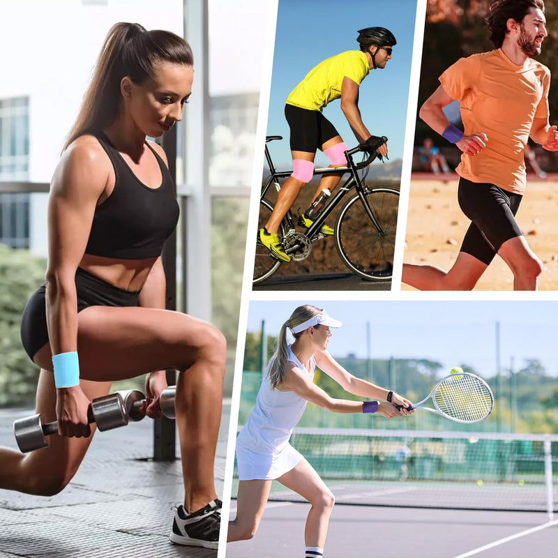 12 Pcs Pre Wrap Tape,2.75 Inch X 10.6 Inch,(360 Yards) Pre Wrap Foam Underwrap Sports Pre-Wrap Tape,Pre Wrap Athletic Tape for Sports,Hair,Ankles,Hands and Knees,Water-Resistant,(12 Colors) - BeesActive Australia