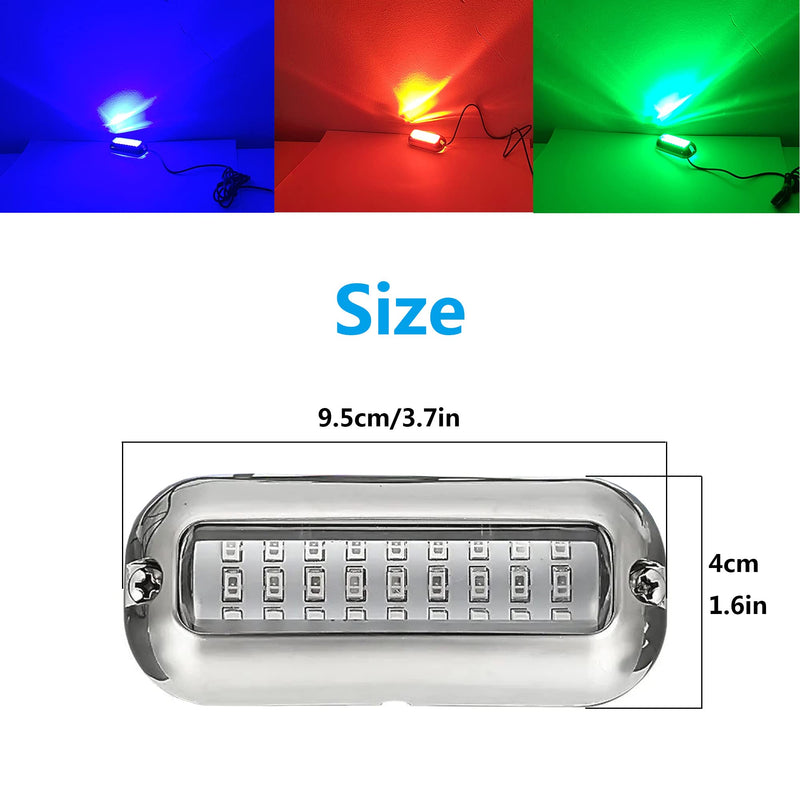 2Pcs 27 LEDs Blue Marine Boat Lights,IP68 Waterproof Underwater Boat Trailer Light Pontoon Boat Transom Lights Stern Navigation Light Boat Interior Deck Lights 10-30V DC