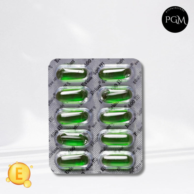 50 Evion Capsules Vitamin E For Glowing Face,Strong Hair,Acne,Nails, Glowing Skin 400mg