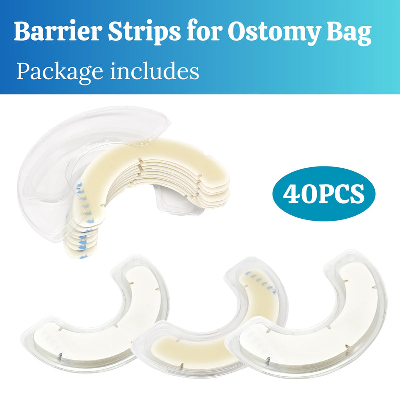 40PCS Ostomy Barrier Strips with Gaps, Elastic Ileostomy Urostomy Supplies, Skin Barrier Extender Tapes for Colostomy Bags - BeesActive Australia