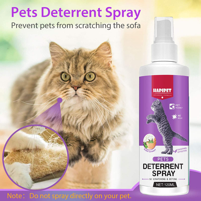 Cat Deterrent Spray, 120ML Cat Repellent Spray, Natural Cat Deterrent Indoor & Outdoor for Pet Behavior Training, Prevent Cats Scratching Furniture & Plants, Suitable for Cats & Dogs - BeesActive Australia