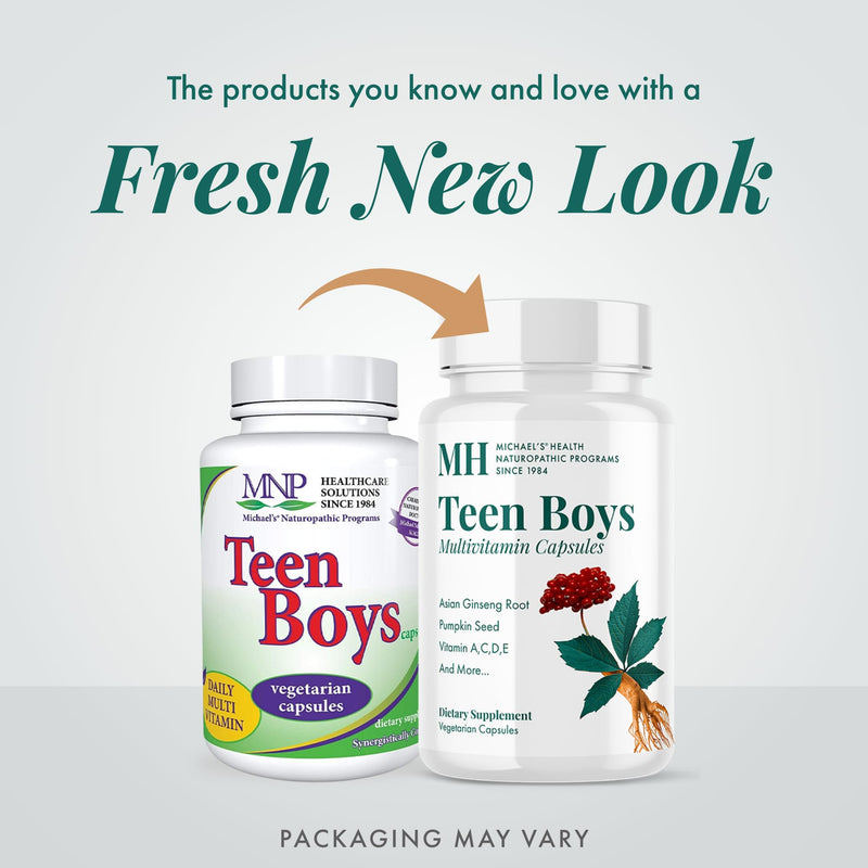 Michael's Health Naturopathic Programs Teen Boys - 120 Vegetarian Capsules - Daily Multivitamin Supplement - Kosher - 60 Servings