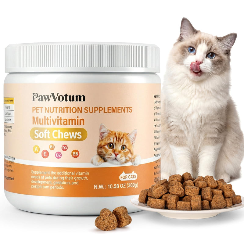 Cat Multivitamin Supplement, Supports Immune System & Energy, Meets Nutritional Needs During Development, Gestation & Postnatal, Contains Multiple Vitamins & Minerals