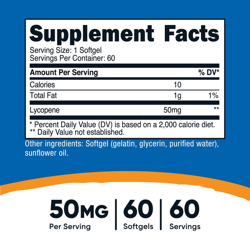 Nutricost Lycopene 50mg Softgels (60 Softgels) 60 Count (Pack of 1) - BeesActive Australia
