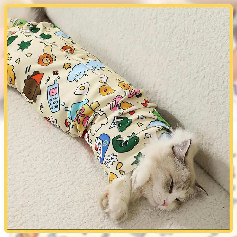 Cat Wrap for Cutting Nails, Cat Restraint Wrap for Nail Clipping and Grooming, 21.6×21.6" Self-Adhesive Anti-Bite Cat Swaddle Burrito Wrap, Suitable for Cats Within 22lbs (Cartoon Rabbit) Cartoon rabbit - BeesActive Australia