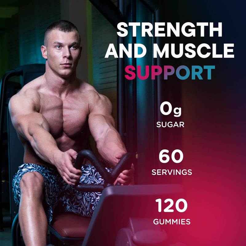 HMB and L-Leucine Gummies, 4500mg HMB and Leucine Supplements for Men & Women, Sugar-Free, Strawberry Flavored, 120 Count 60 Count (Pack of 2)