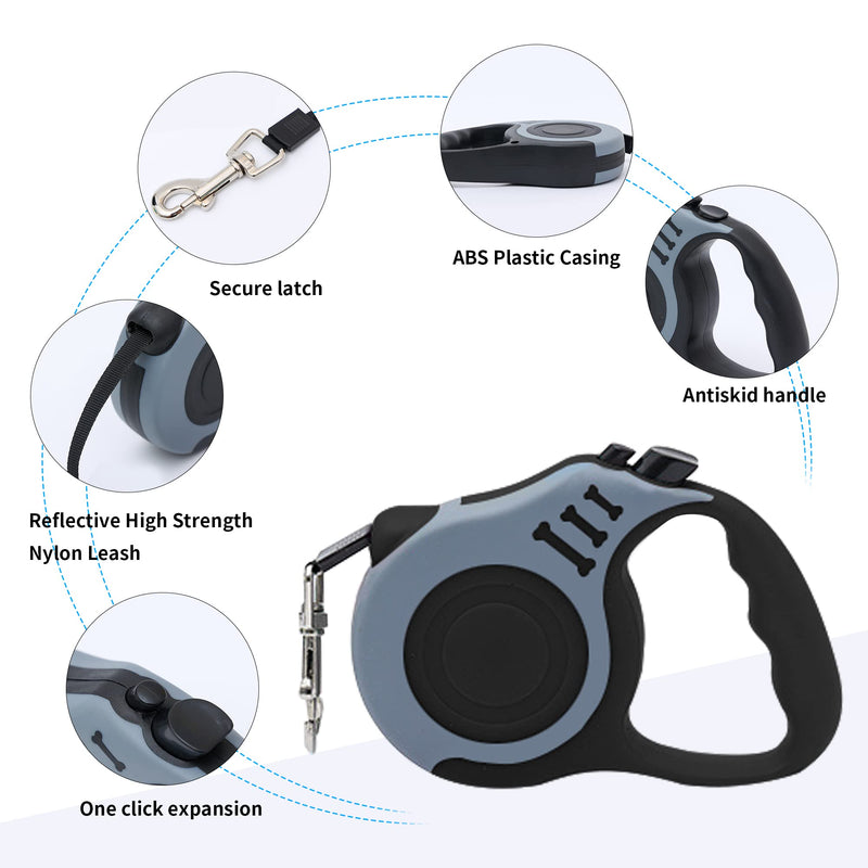 Cat harness and cat leash set, automatic retractable dog leash with harness for cats, escape-proof cat leash, cat harness set with leash for cats, kittens, dogs (M, grey) - BeesActive Australia