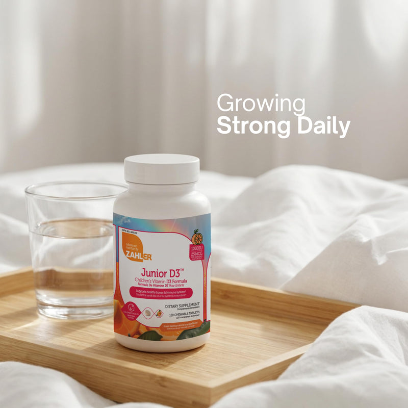 Zahler Junior D3 - Immune Health Support for Growing Kids - Vitamin D3 for Bone Health Support - Kosher, Gluten-Free & Dairy-Free - Orange, 120 Chewable Tablets (120 Servings)
