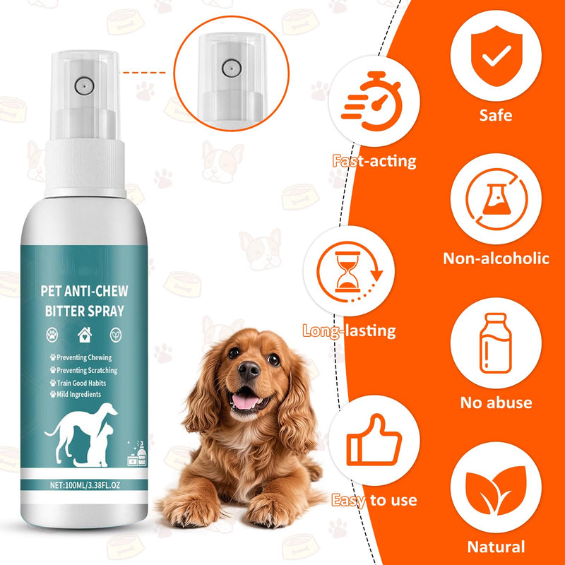 Effectively | Bitter Apple Spray for Dogs, 100ml No Chew Spray for Dogs to Stop Chewing, Preventing Puppies from Damaging Furniture, Dog Training & Behavior Aids Spray, Indoor & Outdoor Use Green