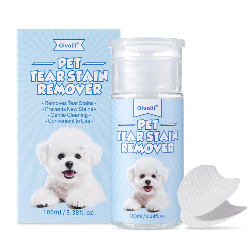 Tear Stain Remover for Dogs & Cats – Natural Gentle Liquid, Safe & Non-Irritating, Effectively Cleans Tear Stains, Eye Discharge & Debris No fragrance
