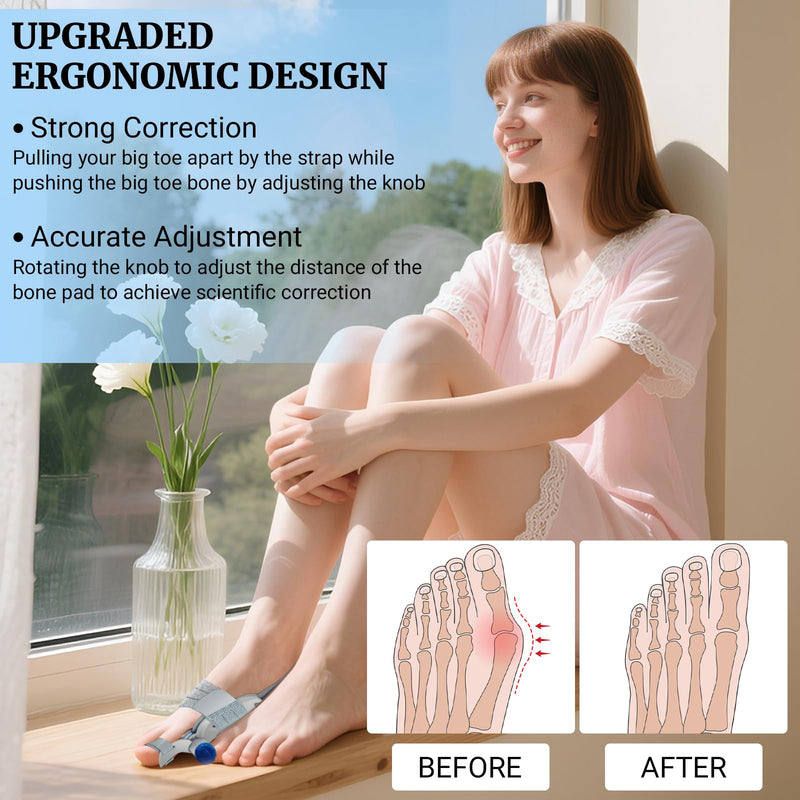 Bunion Corrector for Women Men Big Toe,Adjustable Bunion Fix Relief Bunion Splints for Pain Relief & Toe Alignment – Fits Left & Right Feet (1PCS)