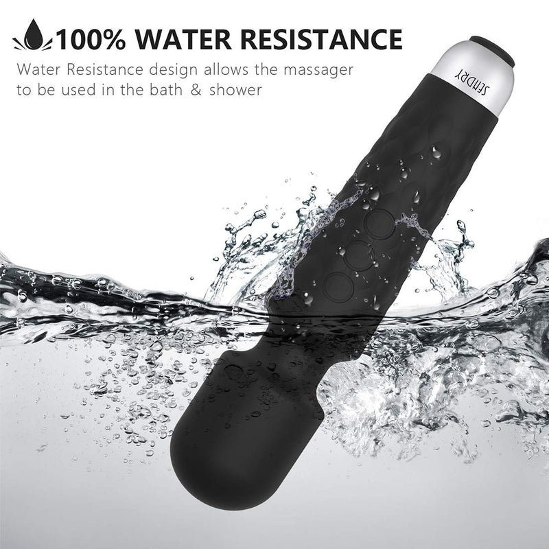 Female Vibrator, G-Spot & Sex Toy, 20 Modes & 8 Speeds Wand Massager, Quiet, Waterproof, USB Rechargeable Vibrator, Hand-Held Cordless Sex Toys Vibrator for Her Pleasure, Female Adult Toy (Black) Black - BeesActive Australia