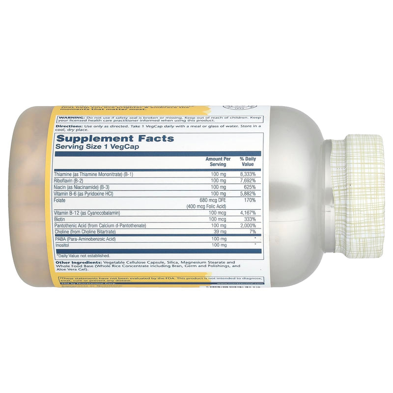 Solaray B Complex Supplement, 100mg, 250 Count