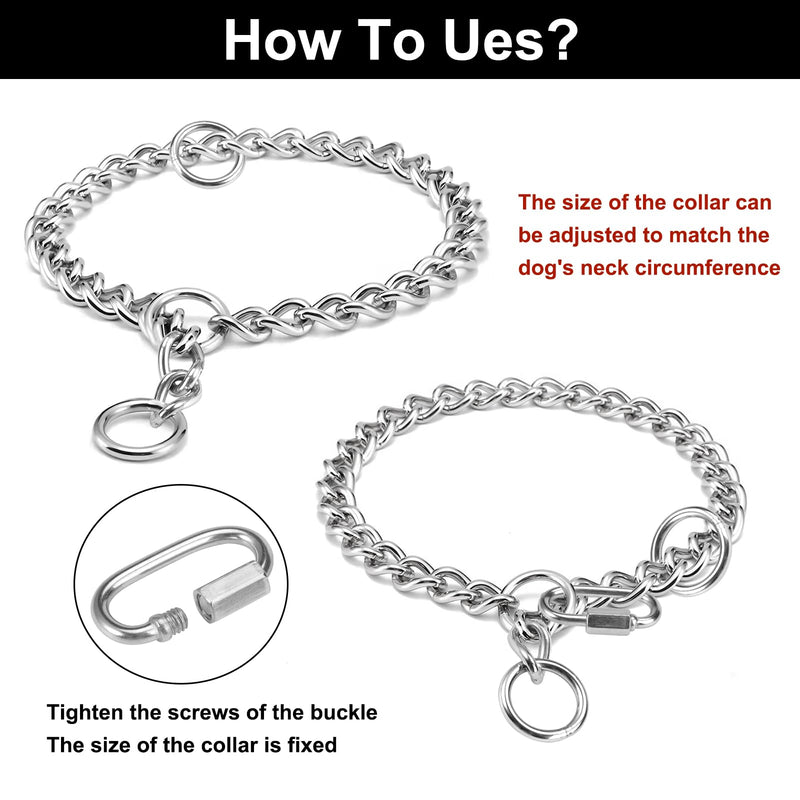 Chain collar dog, 65 cm dog collar chain, adjustable dog chain with secure buckle, dog chain for dog training, stainless steel dog necklace, dog collar made of metal, for dog walking - BeesActive Australia
