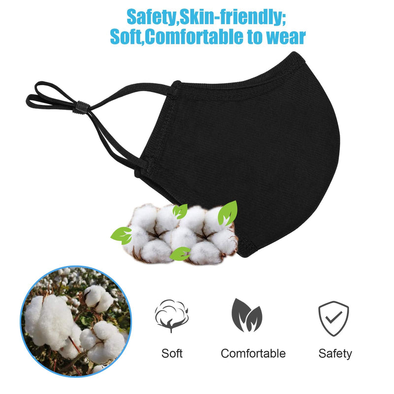 comfso 5-Pack 3-Layer Extra Large Face Masks For Big Face Women Men with Adjustable Ear Loops Reusable and Washable Dust proof (XL/X-Large Size) Extra Large/Xl for Big Face Women/Men