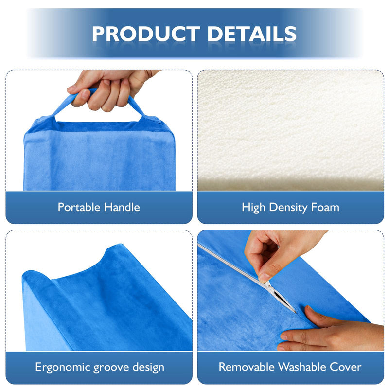 Arm Elevation Pillow, Arm Wedge Elevation Pillow Excellent, Ergonomic Elbow Support Pillow for Sleeping Arm Pads Elbow Pillow with Removable Pillow Case-Blue