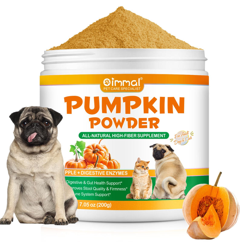 Pumpkin Powder 200g | Pumpkin Puree Powder for Dogs & Cats, 100% Pure Pumpkin High Fibre Dog Food, Rich in Prebiotics, Digestive & Gut Health Support & Healthy Stools