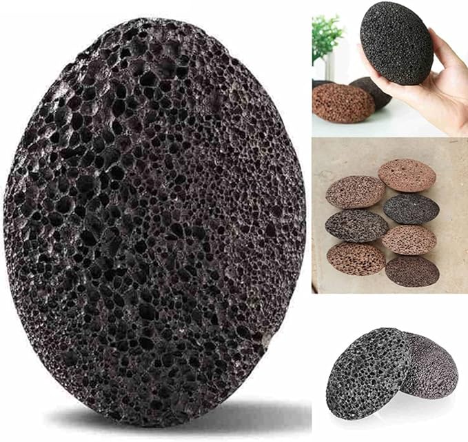 Pumice Stone Heel Exfoliating Bath Lava Volcanic Stone Heel Sharpener Skin Care Washable Reusable Unisex (Black) - BeesActive Australia