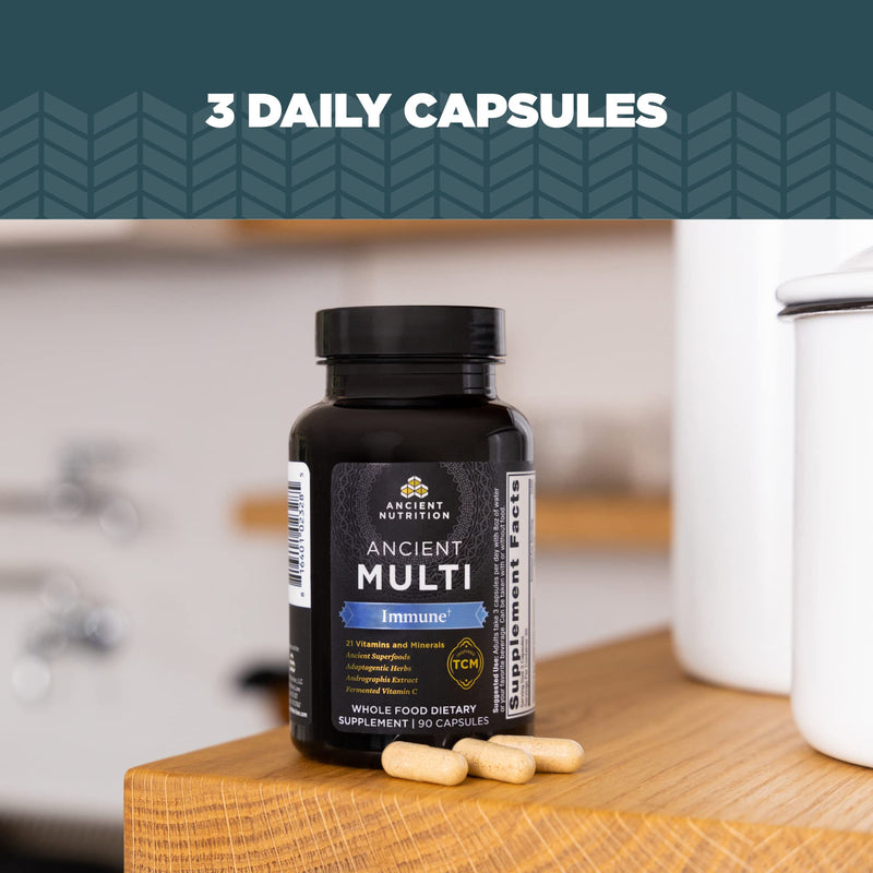 Ancient Nutrition Immune Support Multivitamin, Vitamin D & C, Turmeric