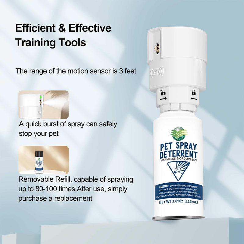 Cat Spray Deterrent System, Automatic Cat Deterrent Spray, Motion Activated Pet Deterrent Spray System for Cats & Dogs Odorless Pet Deterrent, Friendly & Safe Up to 3 Feet Away White White-1