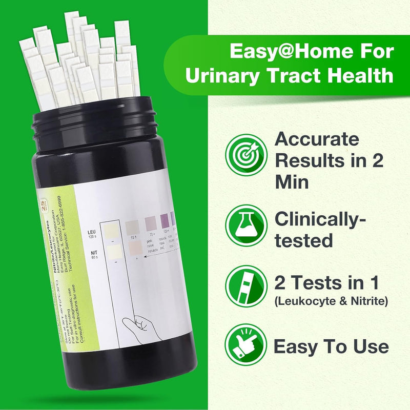 Easy@Home 50ct UTI Infection Test Strips, at Home UTI Urinalysis Testing Strips for Women Urinary Tract Bladder Health, Highly Accurate Urine Testing (UTI-50Pcs) 50 Count