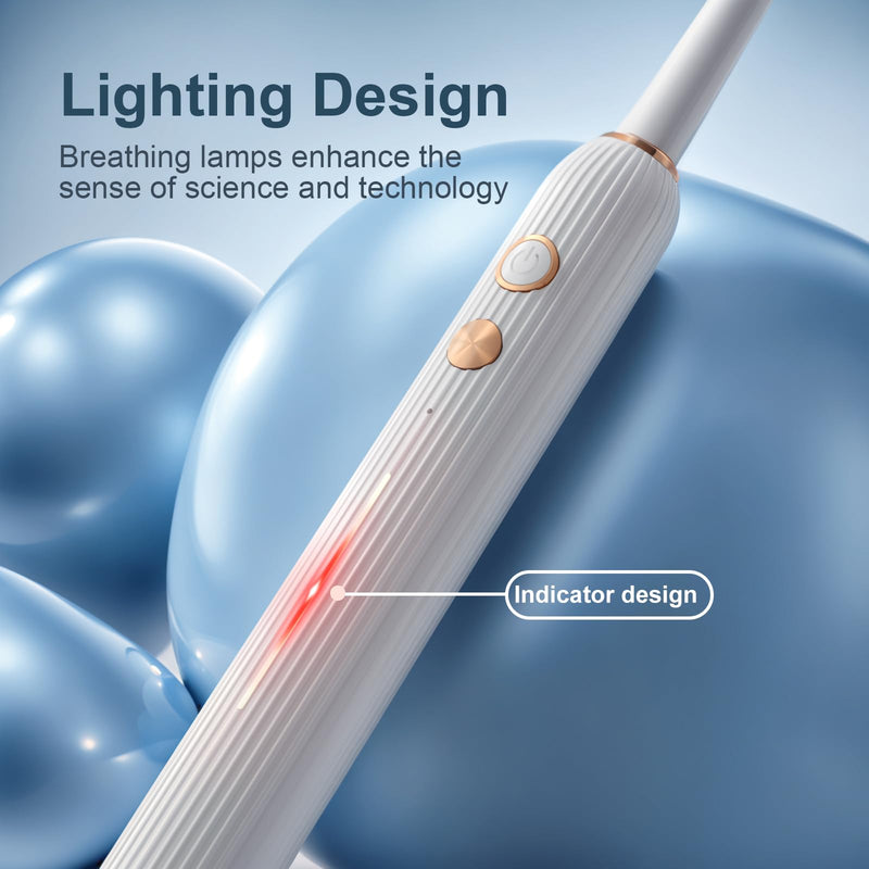 AJELU Electric Toothbrush Set with Drying & Sanitizing Holder, 8 Replacement Brush Heads, Transparent Rinse Cup, Smart Timer, USB Rechargeable for Adults White - BeesActive Australia
