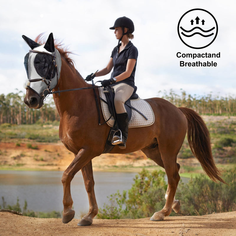 3 Pcs Horse Fly Mask-Fly Masks for Horses with Ears, Breathable Elastic Fabric for Sun Protection for Large/Medium Size Adult Horses (Purple-Pink-Gray, Large) Purple-Pink-Gray - BeesActive Australia