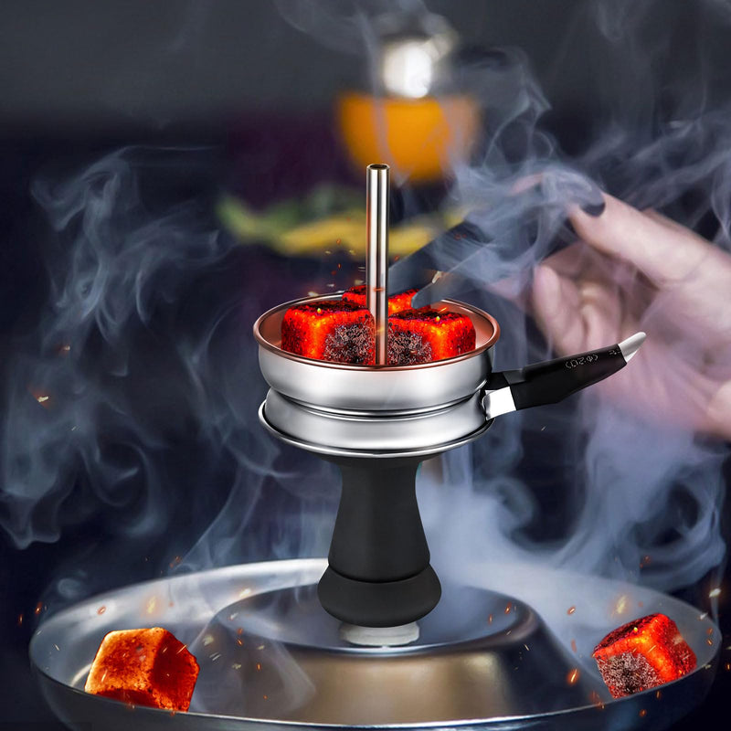 Hookah Bowl Set Silicone Phunnel Tobacco Bowl with Hookah Charcoal Holder Premium Heat Management Screen for Smoking Shisha Hookah Easy Replace Charcoal Fast Cleaning Black - BeesActive Australia