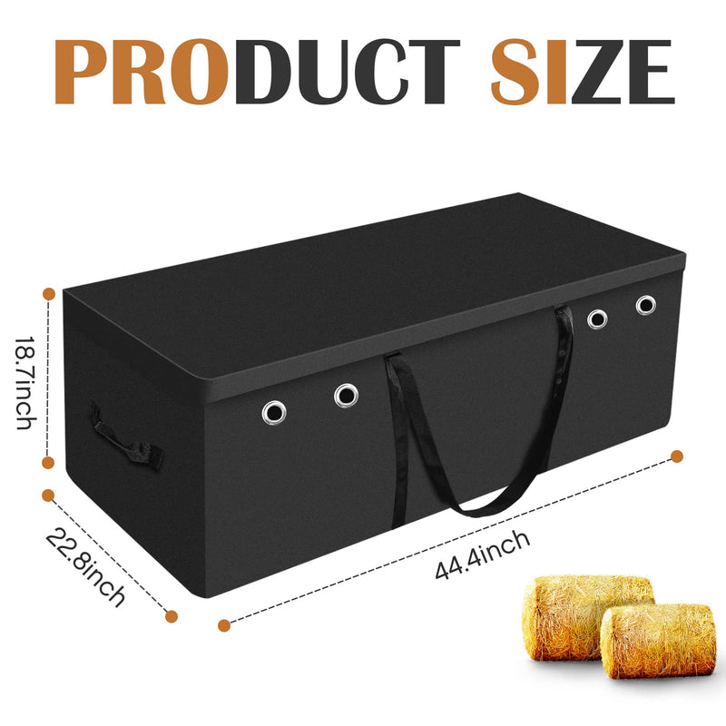Tudomro Hay Bale Storage Bag Extra Large Horse Hay Bag Hay Bale Bag Black Heavy Duty Hay Bags for Horse Goats Hay Storage Container for Horse Feeding Supplies Feed Trailer, 44.4" x 22.8" x 18.7'' - BeesActive Australia
