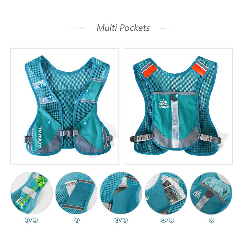 AONIJIE Marathon Running Vest Pack Water Hydration Backpack Outdoor Sport Bag Cycling Camping Climbing Rucksack Gray