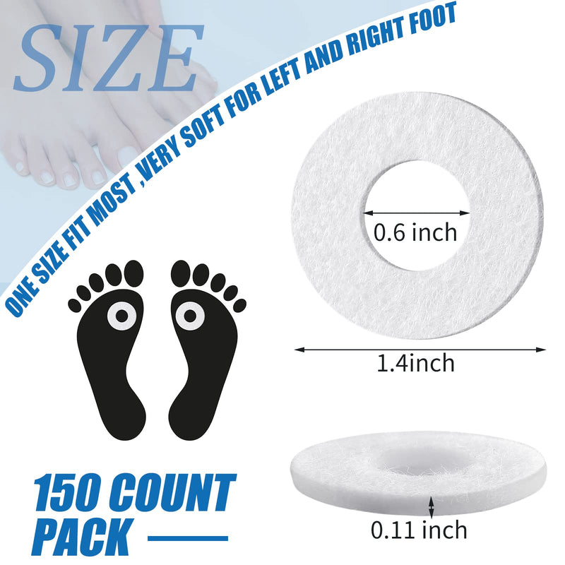 Nuanchu 150 Pcs Callus Cushions Callus Pads for Bottom of Foot Round Corn Cushions Pads for Feet Soft Adhesive Felt Corn for Ball and Side of Foot, Pain Relief from Shoe - BeesActive Australia