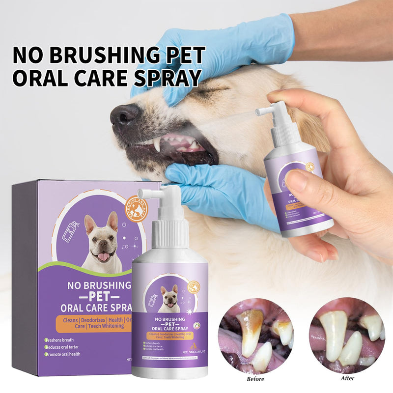 Teeth Cleaning Spray for Dogs & Cats - 2pcs Dog Teeth Cleaning - dog breath Spray - Dog and Cat Natural Breath Freshener - Get rid of Bad Breath - Relieve Teeth and Gums and Other Discomforts