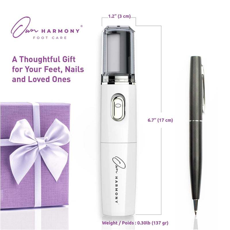 Own Harmony Electric Nail Buffer and Shine Kit for Natural Nails: Manicure Pedicure Tools with Callus Remover Foot Care, Best Electronic Mani Pedi Polisher Set to Buff, Polish, File Thick Toenails Ivory - BeesActive Australia