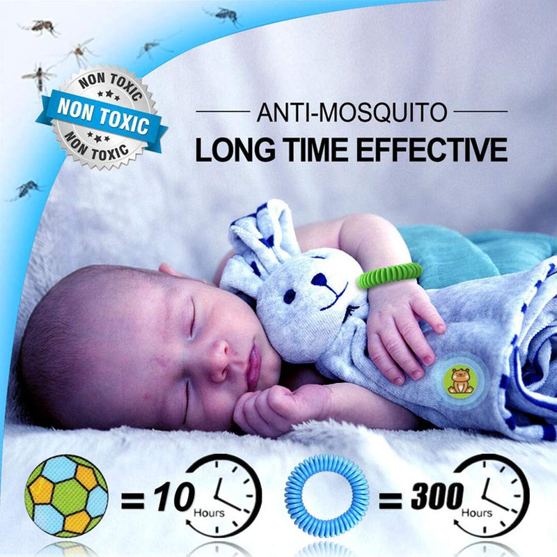 Mosquito Repellent Bracelet 12 Pack Natural Mosquito Repellent Band with 24 Pcs Stickers Safe for Kids and Adults Waterproof Insect Repellent Wristband for Indoor and Outdoor Protection UP to 300Hrs - BeesActive Australia