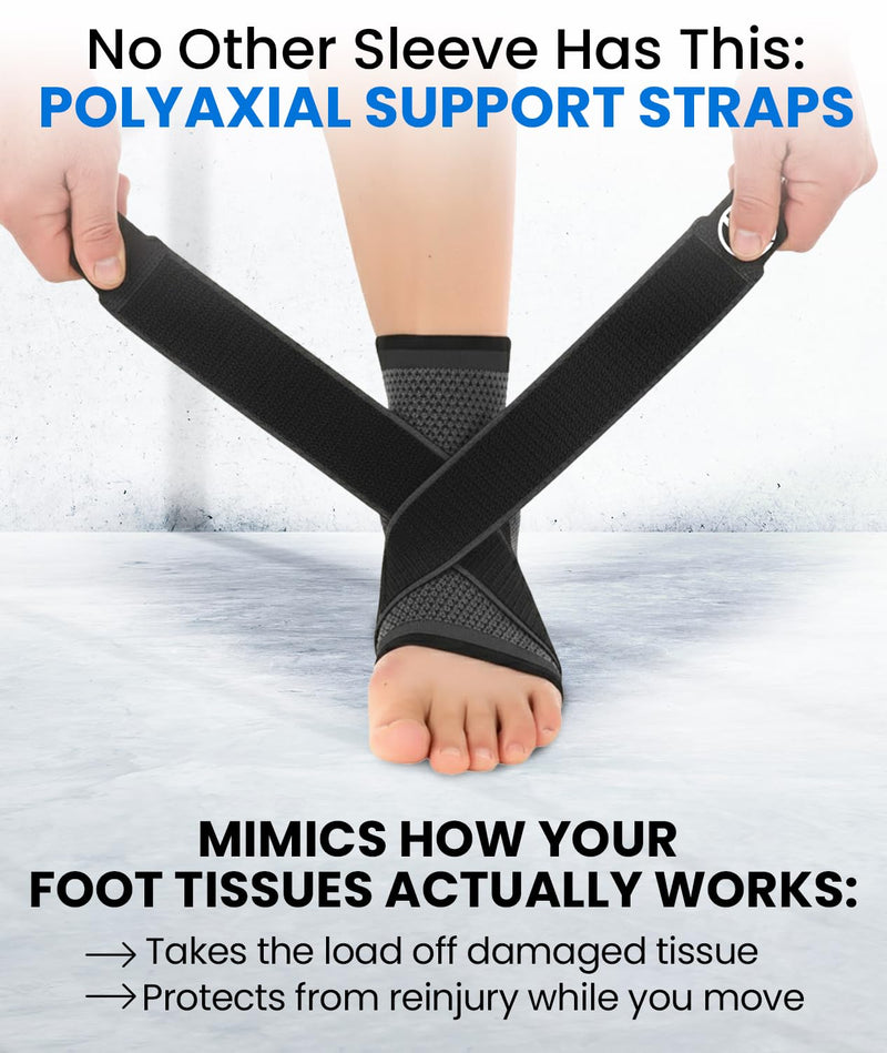 Koprez Plantar Fasciitis Sleeve - Plantar Fasciitis Relief, Plantar Fasciitis Socks, Ankle Compression Sleeve, Ankle Support for Women, Plantar Fasciitis Brace, Ankle Sleeve, Ankle Support Men X-Large Blue 1