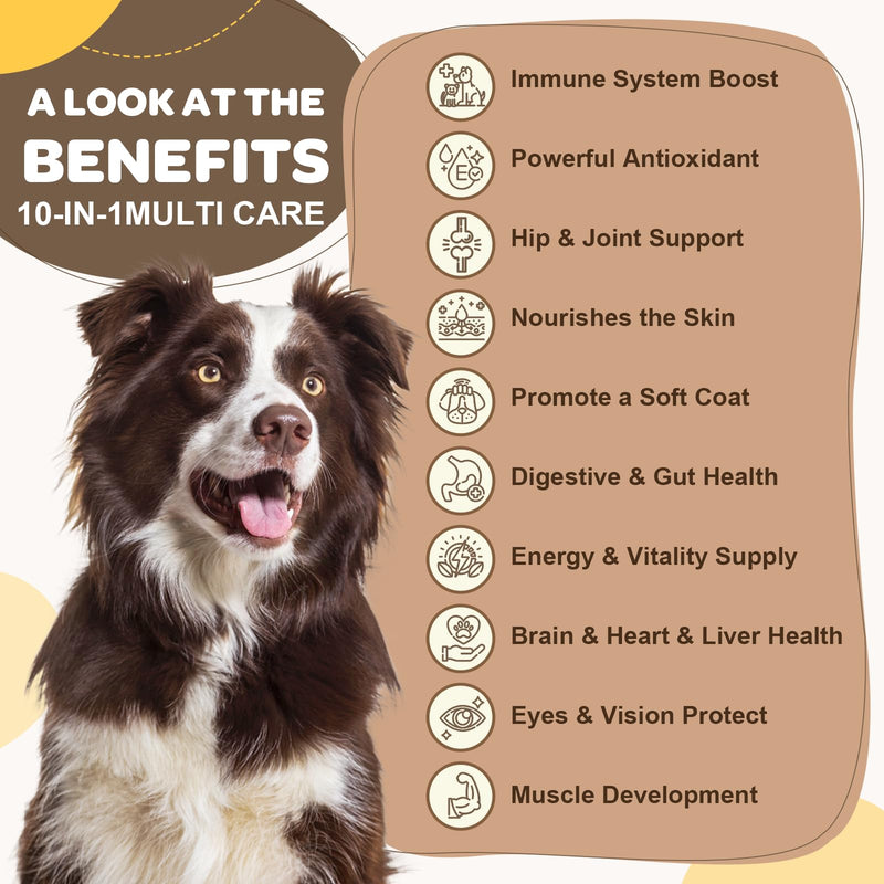 ZEBORA Dog Multivitamin with Probiotics - Dog Vitamins and Supplements - Multivitamin for Dogs with Glucosamine, Omega 3 and Probiotics for Dogs Digestion, Immunity, Joint, Skin and Coat - 180ct 180 Counts