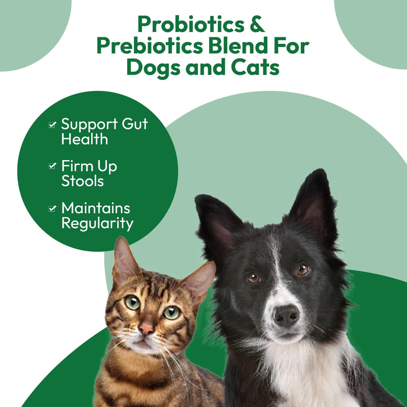 Probiotic Paste for Dogs & Cats (LARGE PACK 60ml) | Gut Health & Stool Firming | With Probiotics & Prebiotics for Gatrointestinal health & Stomach Settling Pets- By NATURES PET