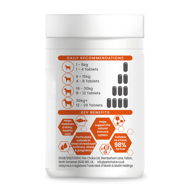 Vetzyme Once A Day Conditioning Tablets for Dogs (240 Tablets) - With B Complex Vitamins to Promote Fitness and Support a Healthy Immune System 240 Tablets