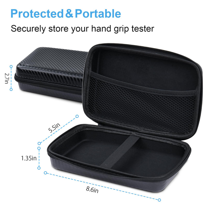 Electronic Grip Strength Tester Set With Adjustable Hand Gripper, Hand Dynamometer, Protection Case – Precision Training for Rehab, Fitness, and Home Gym Black with Strengthener & case