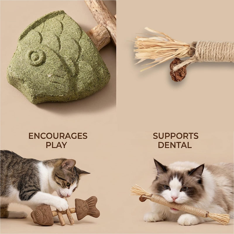 JBLJDWD 4Pcs Silvervine Chew Sticks for Cats, 4-Piece Cat Chewing Sticks with Catnip and Silvervine, Dental Health Support for Feline Companions, Long-Lasting Chew with Natural Ingredients