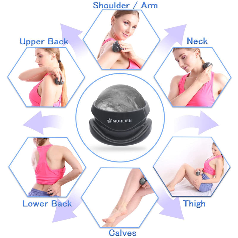 Massage Roller Ball, Tight and Sore Muscles Relief, Manual Massager, Alleviating Shoulder, Arms, Back, Legs, Calves or Muscle Tension - Gray