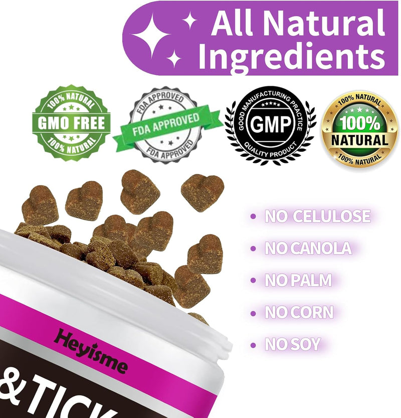 Flea and Tick Prevention for Dogs Chewables, Natural Dog Flea and Tick Control Supplement, Flea Treatment for Dogs, Oral Flea and Tick Chews Treats for All Breeds and Ages (Chicken, 120 Chews) Chicken - BeesActive Australia