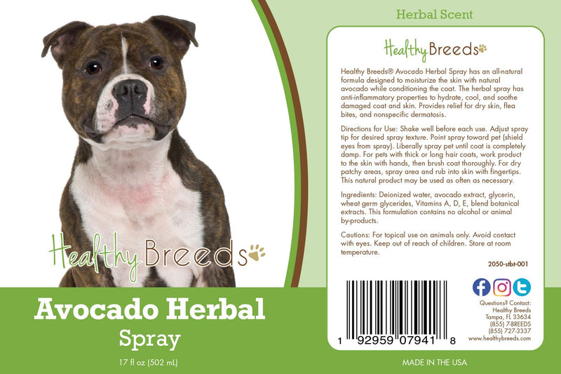 Healthy Breeds Staffordshire Bull Terrier Avocado Herbal Spray 17 oz