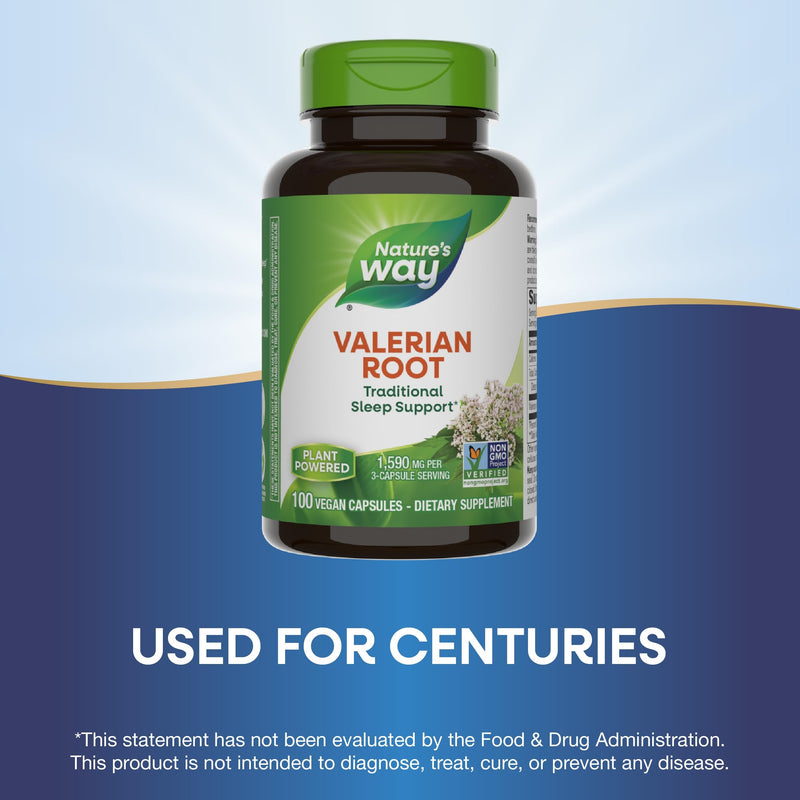 Nature's Way Valerian Root - Traditional Sleep Support* - Valerian Root Capsules - Gluten Free & Vegan - 100 Capsules 100 Count (Pack of 1) - BeesActive Australia