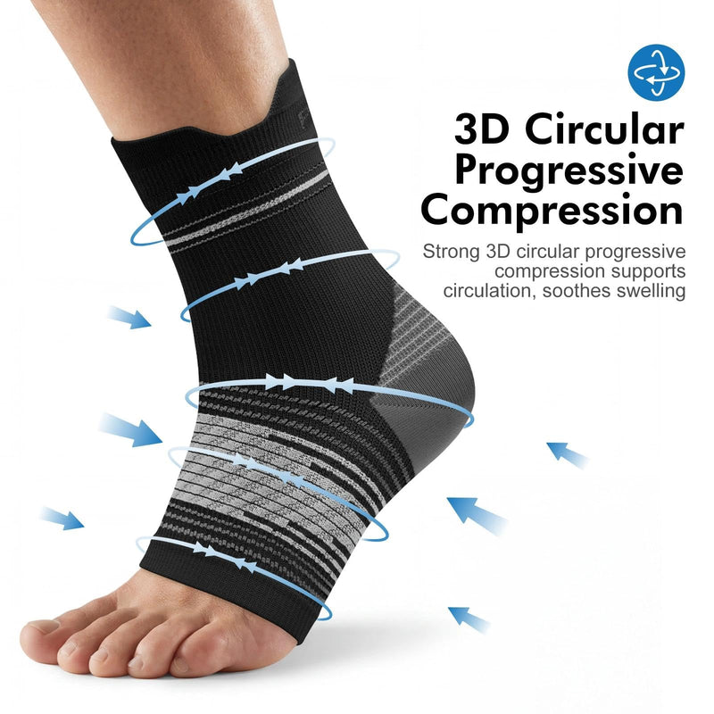 6 Pairs Plantar Fasciitis Socks for Men & Women, Ankle Brace Compression Socks with Arch Support for Achilles Tendonitis, Heel Pain, Swelling & Arthritis Relief, Black, Large Black(6 Pairs) Large(6 Pair) - BeesActive Australia