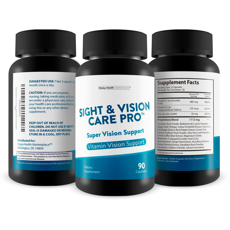Sight & Vision Care Pro - Super Vision Support - Vitamin & Mineral Vision Supplement with Antioxidant Cell Support - Promote Visual Acuity and Reduced Eye Strain - Support Sight Care & Eye Health