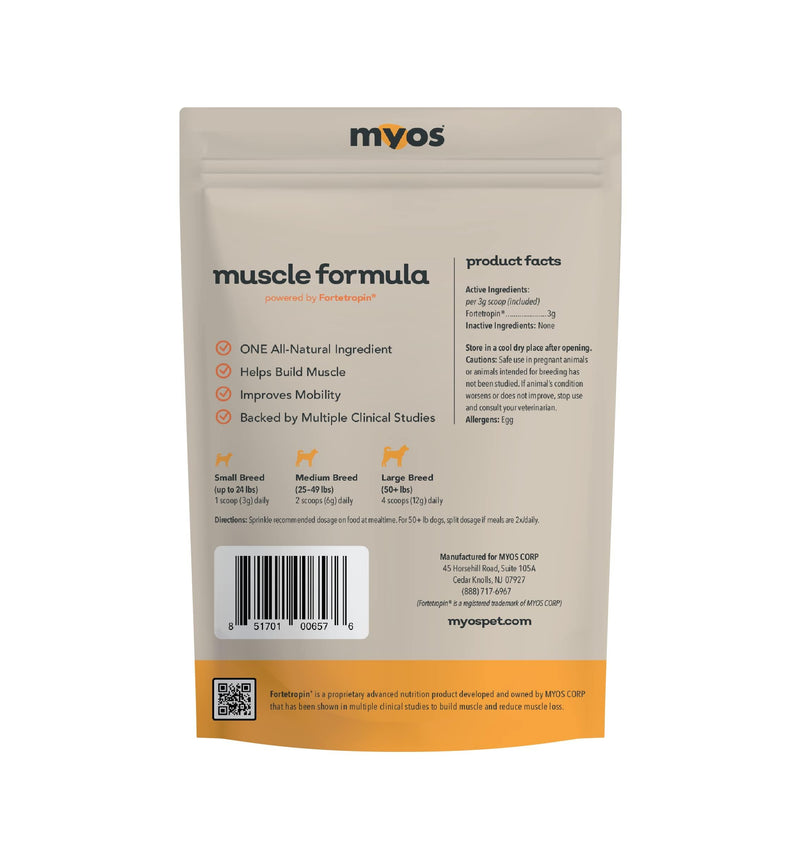 MYOS Canine Muscle Formula - All-Natural Muscle Building Supplement - Helps Reduce Muscle Loss in Aging Dogs and Improve Recovery from Injury or Surgery 6.35oz